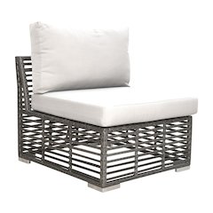 Panama Jack Graphite Modular Armless Chair with Cushions