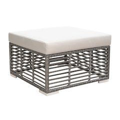 Panama Jack Graphite Square Ottoman with Cushion