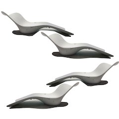 Panama Jack Set of 4 Wave In-Pool Chaise Lounger