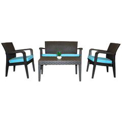 Alaska 4 - Piece Seating Set with Cushions-Anthracite