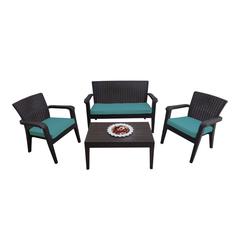 Alaska 4 Piece Seating Set with Cushions - Brown