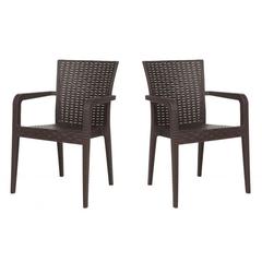 Alberta Set of 2 Stackable Armchair-Brown