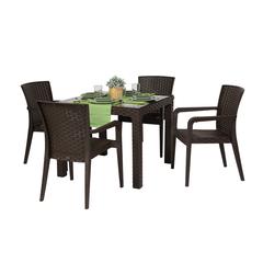 Alberta 5-Piece Dining Set-Brown