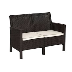 Nova 4-Piece Settee Set with Loveseat and Cushions-Brown