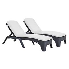 Roma Set of 2 Chaise Lounger w/cushion, Anthracite