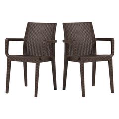 Siena Set of 4 Stackable Armchair-Brown