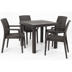 Siena 5-Piece Dining Set-Brown