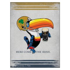 Notre Dame Guinness Beer Toucan Wall Decor Canvas 15"x20"