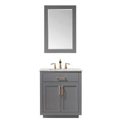 30" Single Bathroom Vanity Set in Gray with Mirror