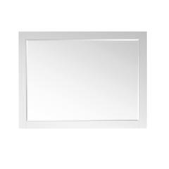 48" Rectangular Bathroom Wood Framed Wall Mirror in White