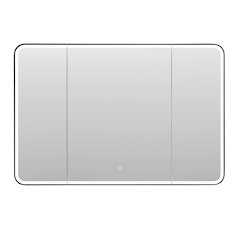 48"x32" Rectangular Bathroom Black Aluminum Mirror Medicine Cabinet