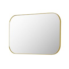48x30" Rectangular Aluminum Framed in Brushed Gold Modern Bathroom Wall Mirror