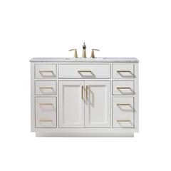 48" Single Bathroom Vanity Set in White without Mirror