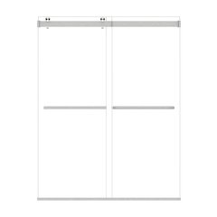 Pass Frameless Shower Door in Brushed Nickel with Clear Glass