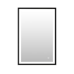 24"x36" Rectangular Wall Mirror in Matte Black Aluminum Framed