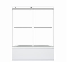 By Pass Frameless Tub Door in Brushed Nickel with Clear Glass