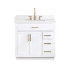 36" Single Bathroom Vanity in White without Mirror
