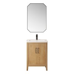 24" Single Bathroom Vanity in with White Ceramic Intergated Sink with Mirror