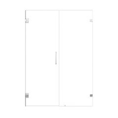 Frameless Hinged Shower Door in Polished Chrome with Clear Glass