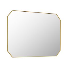 48"x30" Octagon Aluminum Framed in Brushed Gold Modern Bathroom Wall Mirror