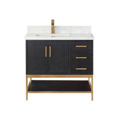 36" Single Bathroom Vanity Set in Black Oak without Mirror