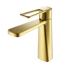 Single Hole Single-Handle Bathroom Faucet in Brushed Gold
