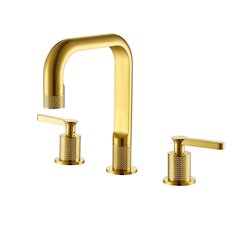 8. in Widespread 2-Handle Bathroom Faucet in Brushed Gold