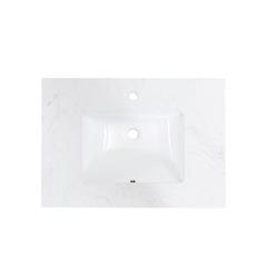 31 in. Composite Stone Vanity Top in Aosta White with White Sink