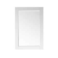 24" Rectangular Bathroom Wood Framed Wall Mirror in White