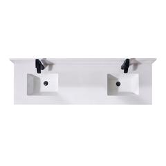73 in. Composite Stone Vanity Top in Jazz White with White Sink