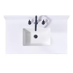 37. in Composite Stone Vanity Top in Snow White with White Sink