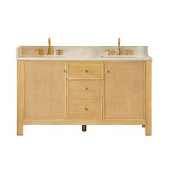 Cedar 60" Double Bathroom Vanity in Natural Wood