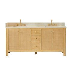 Cedar 72" Double Bathroom Vanity in Natural Wood