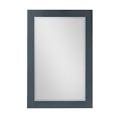 24" Rectangular Bathroom Wood Framed Wall Mirror in Classical Blue