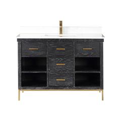 48" Single Bathroom Vanity Set in Black Oak without Mirror