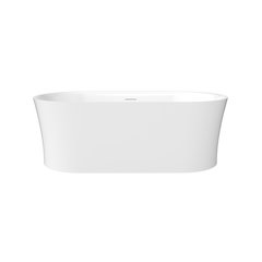 67" x 32" Flatbottom Freestanding Acrylic Soaking Bathtub in Glossy White