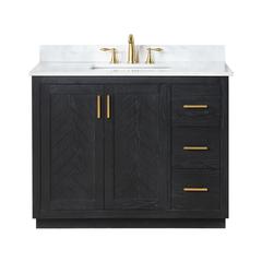 42" Single Bathroom Vanity Set in Black Oak without Mirror
