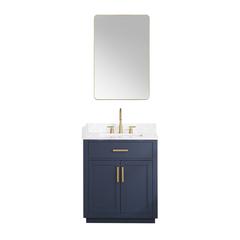 30" Single Bathroom Vanity in Royal Blue with Mirror