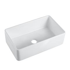 Trento Glossy White Ceramic Rectangular 33" L x 19.7" W Vessel Bathroom Sink