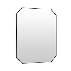 36"x30" Octagon Aluminum Framed in Matte Black Modern Bathroom Wall Mirror