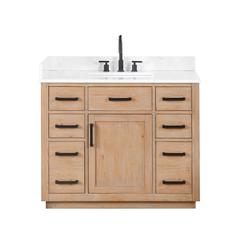 42" Single Bathroom Vanity in Light Brown without Mirror