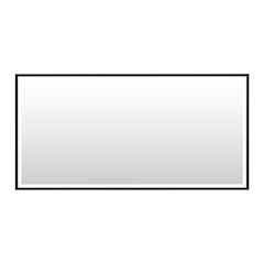 72"x36" Rectangular Wall Mirror in Matte Black Aluminum Framed