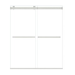 By Pass Frameless Shower Door in Brushed Nickel with Clear Glass