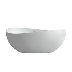 63" x 39" Solid Surface Soaking Bathtub and Integrated Overflow