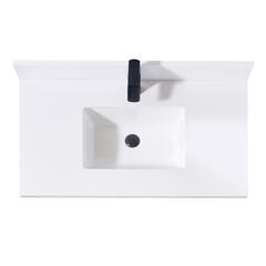 37. in Composite Stone Vanity Top in Snow White with White Sink