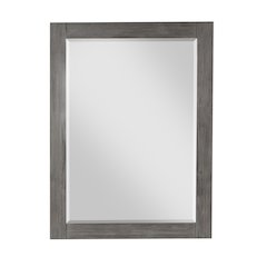 28" Rectangular Bathroom Wood Framed Wall Mirror in Classical Grey