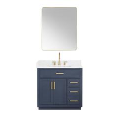 36" Single Bathroom Vanity in Royal Blue with Mirror