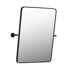 24x32'' Aluminum Framed in Matte Black Modern Bathroom Pivot Wall Mirror