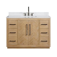 Bellavia 48" Single Bathroom Vanity Grain White Engineered Stone Countertop