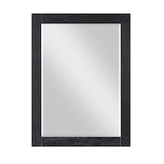 28" Rectangular Bathroom Wood Framed Wall Mirror in Black Oak